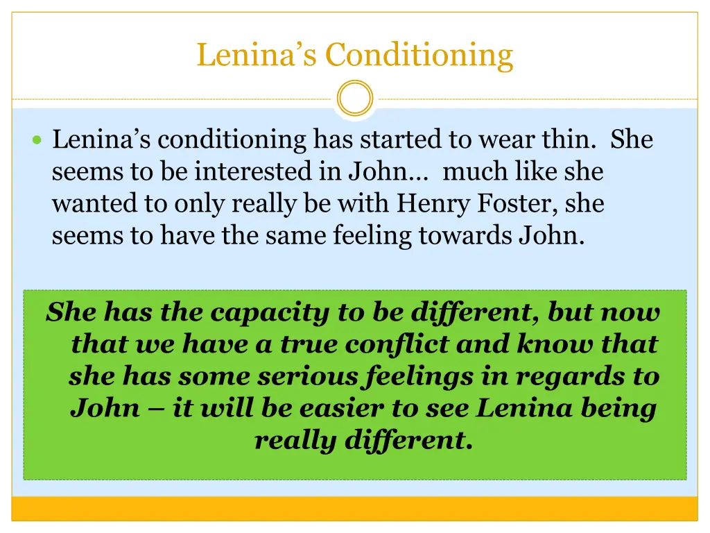 lenina s conditioning