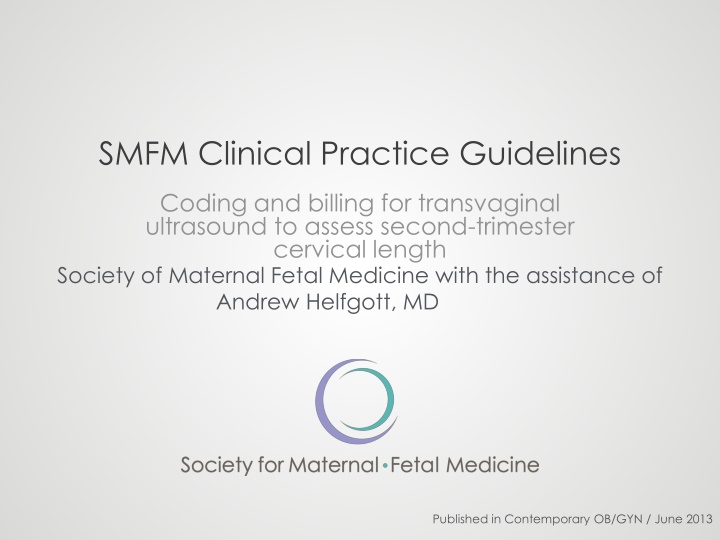 society for maternal fetal medicine