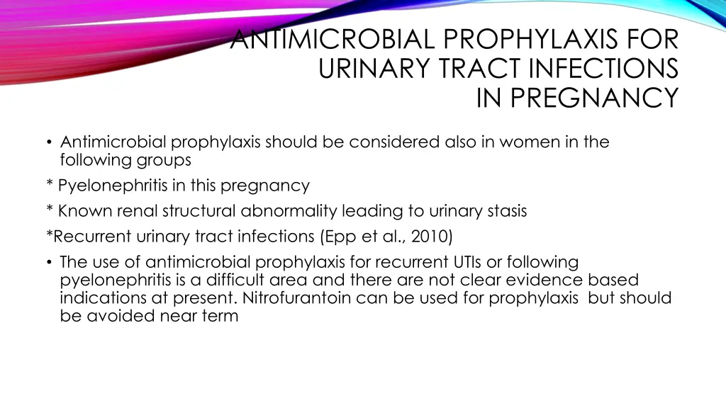 antimicrobial prophylaxis for urinary tract