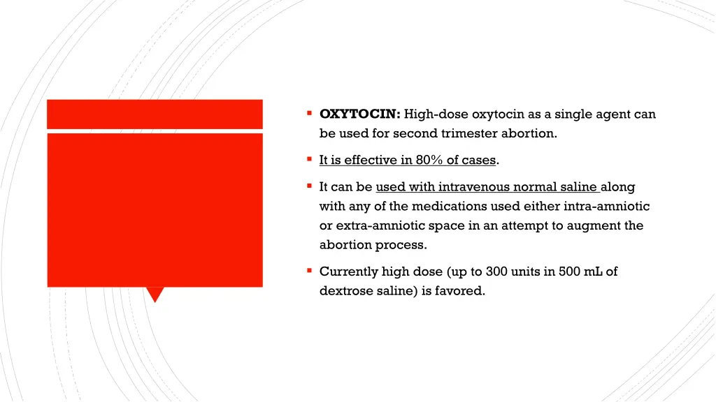 oxytocin high dose oxytocin as a single agent