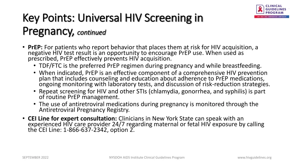 key points universal hiv screening in key points