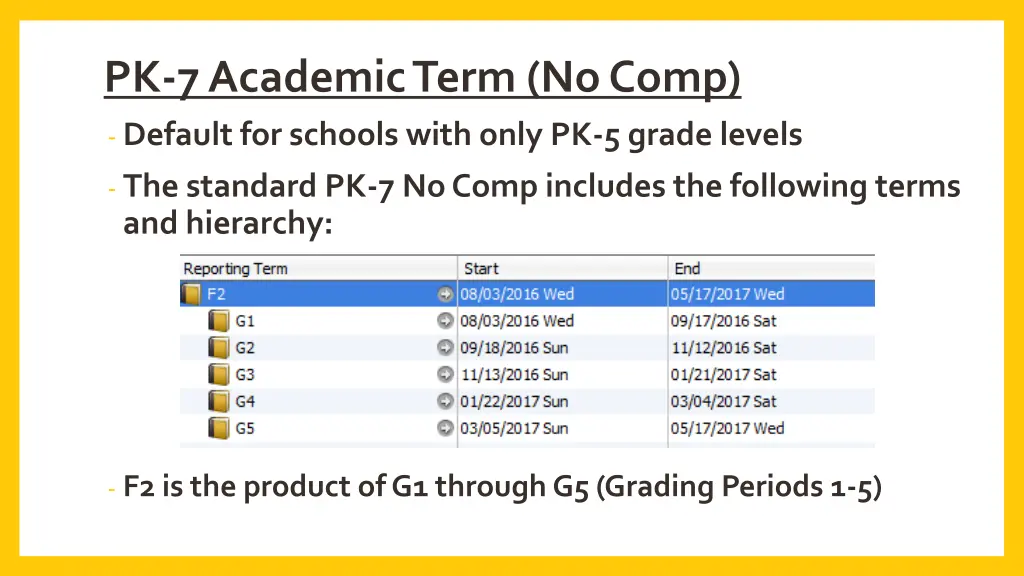 pk 7 academic term no comp