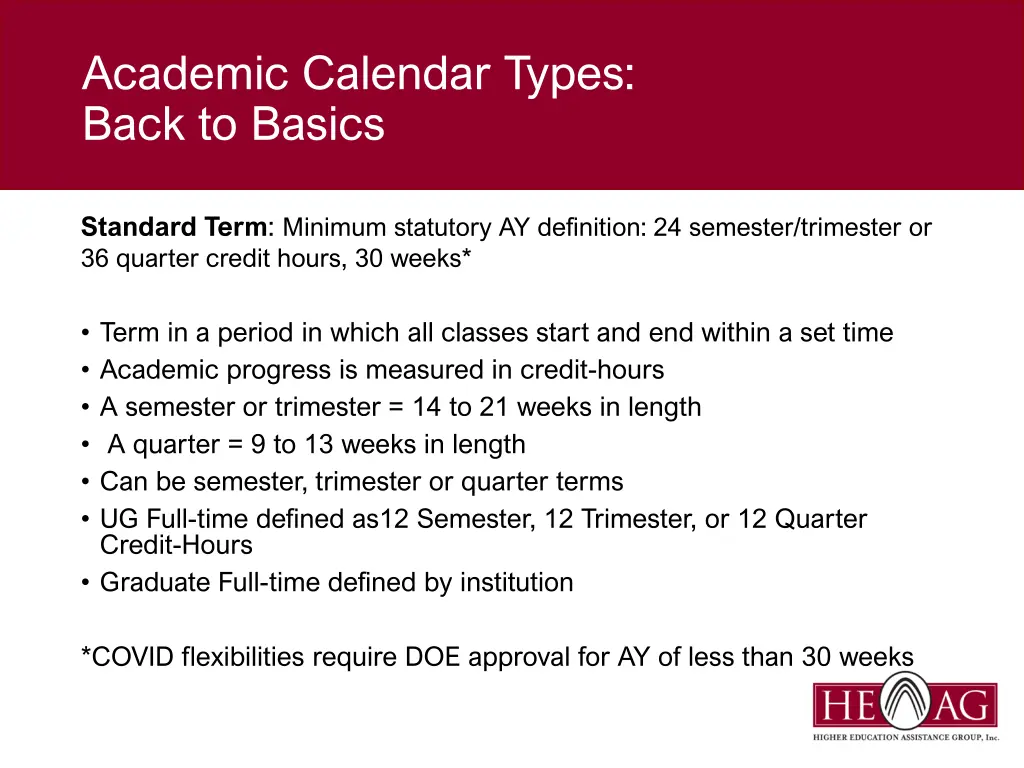 academic calendar types back to basics