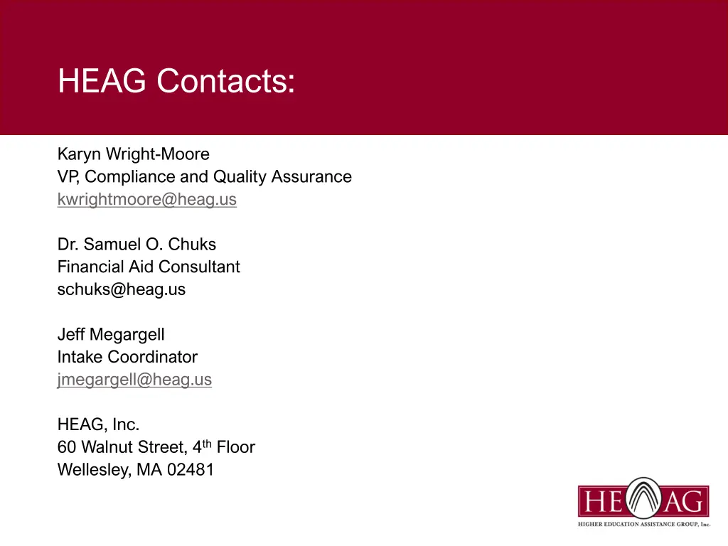 heag contacts