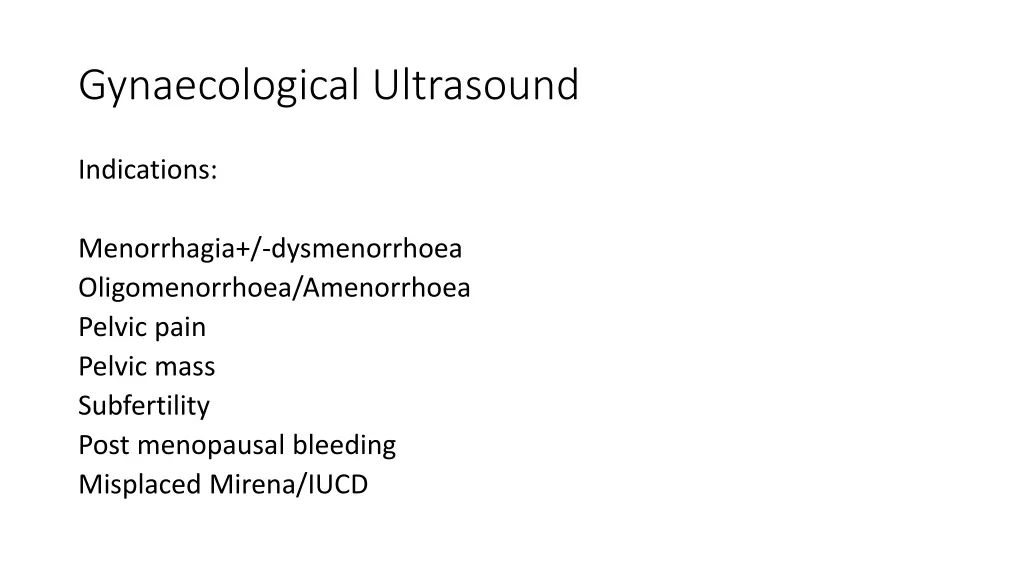 gynaecological ultrasound