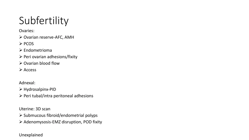 subfertility ovaries ovarian reserve afc amh pcos