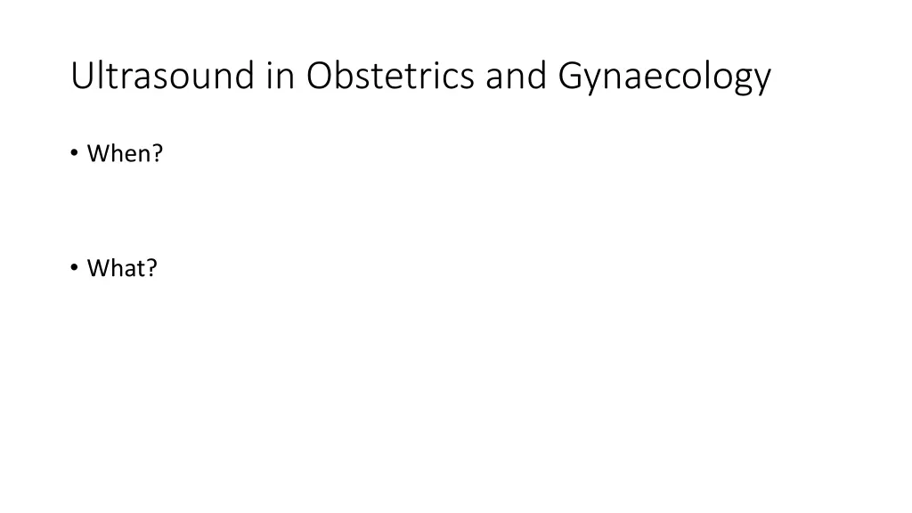 ultrasound in obstetrics and gynaecology 1