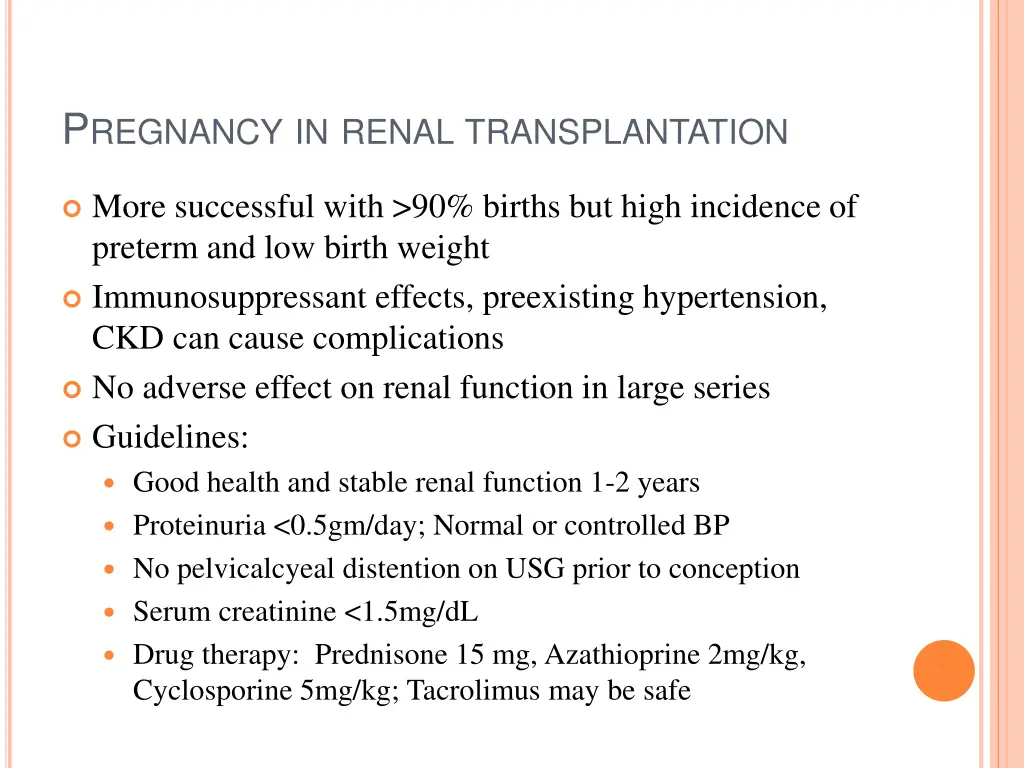 p regnancy in renal transplantation