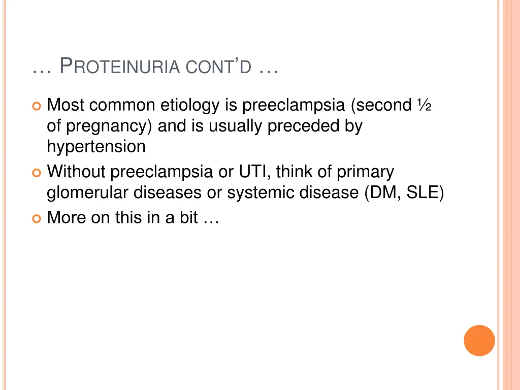 p roteinuria cont d