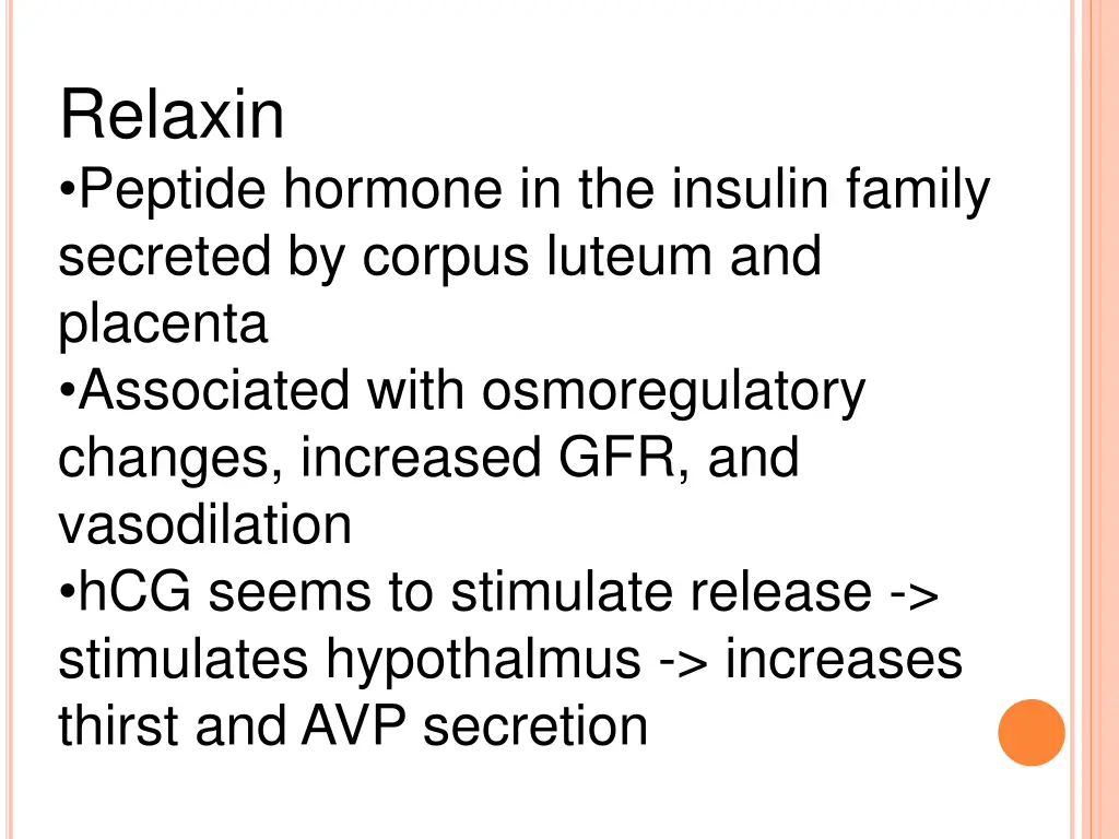 relaxin peptide hormone in the insulin family