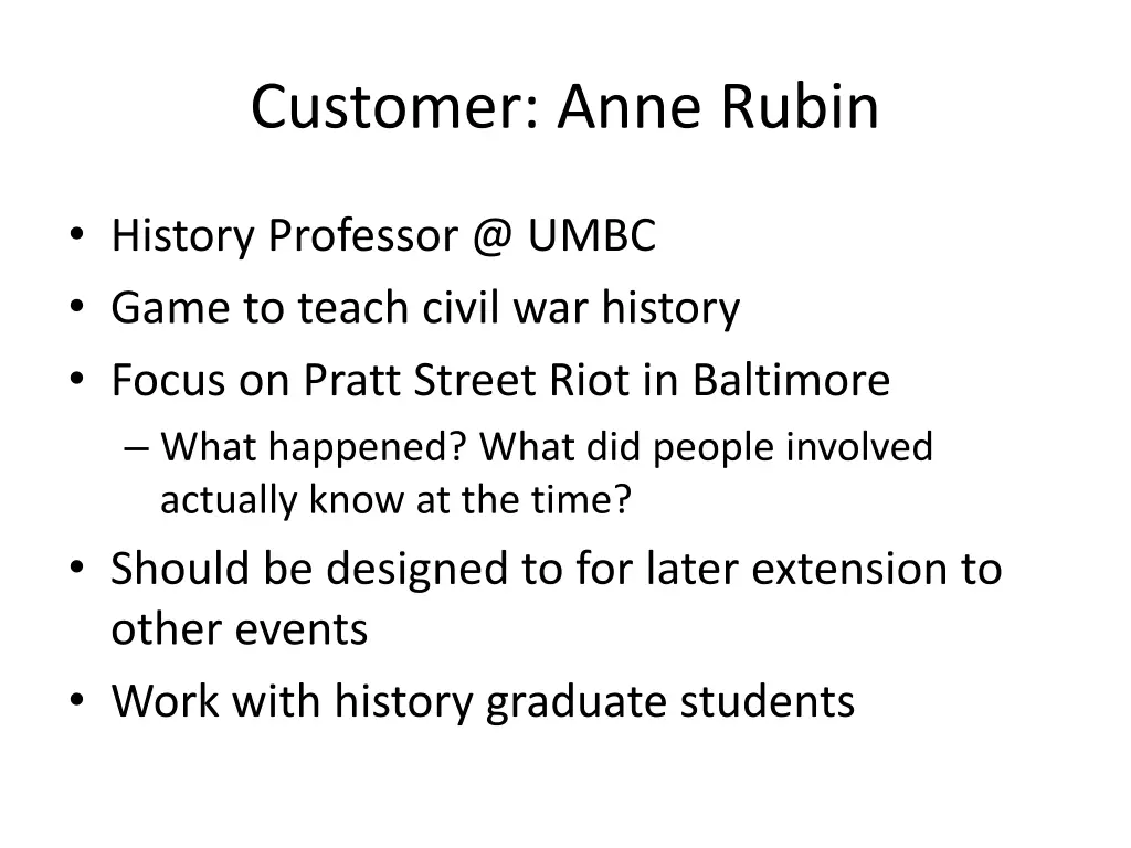 customer anne rubin