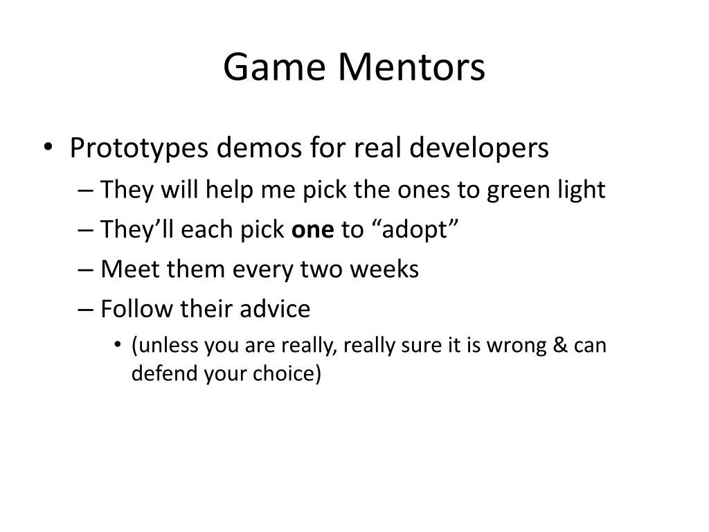 game mentors