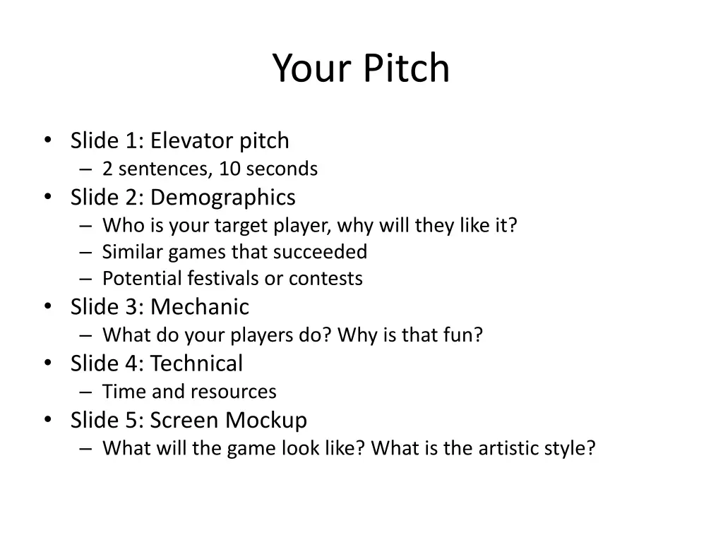 your pitch