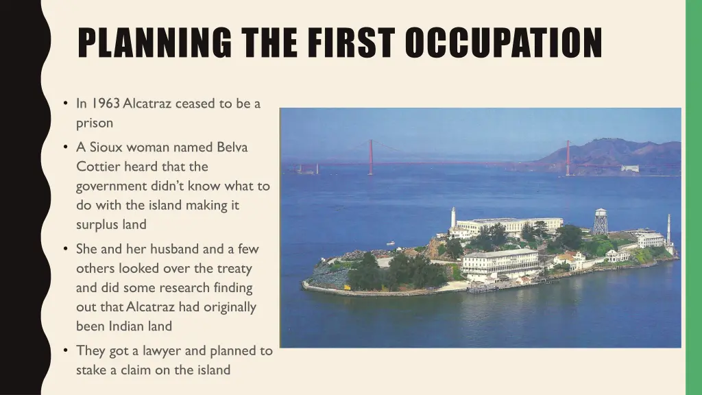 planning the first occupation