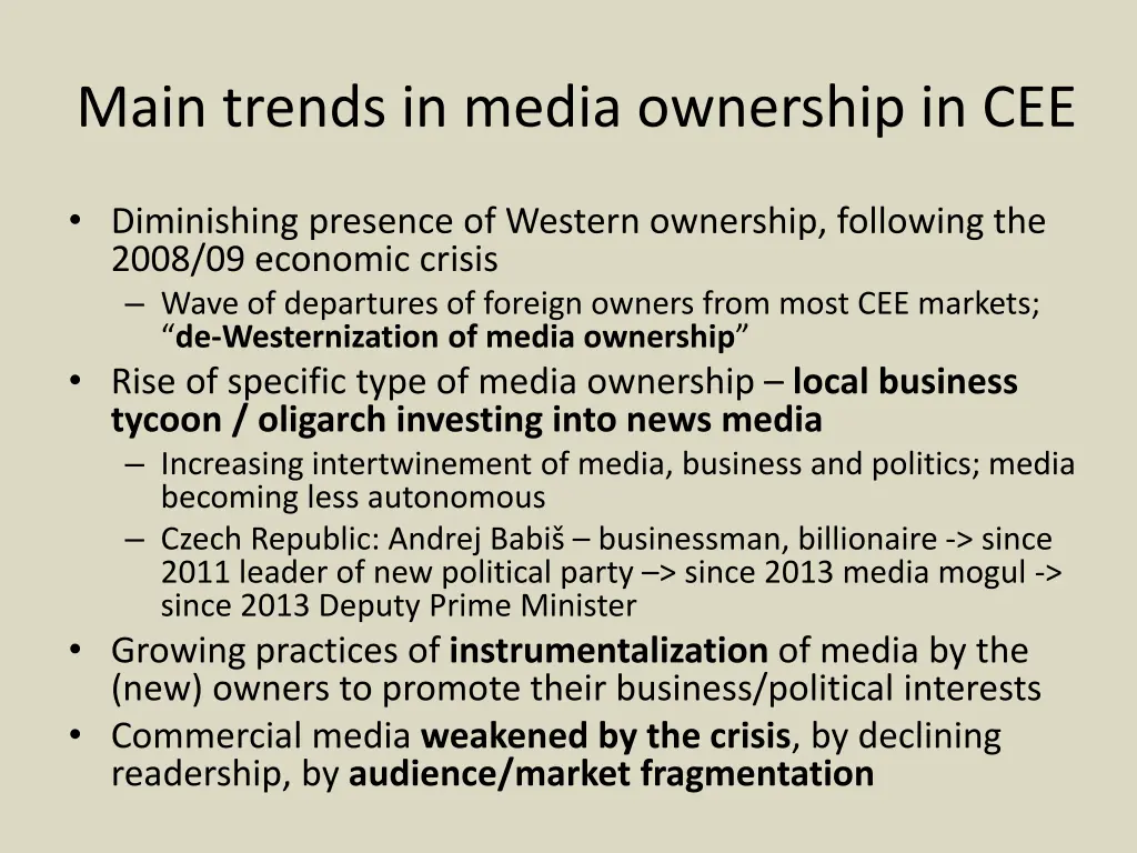 main trends in media ownership in cee