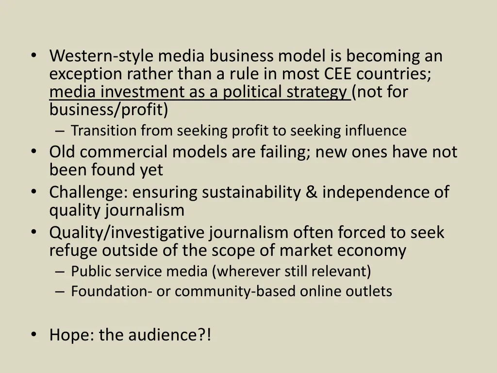 western style media business model is becoming