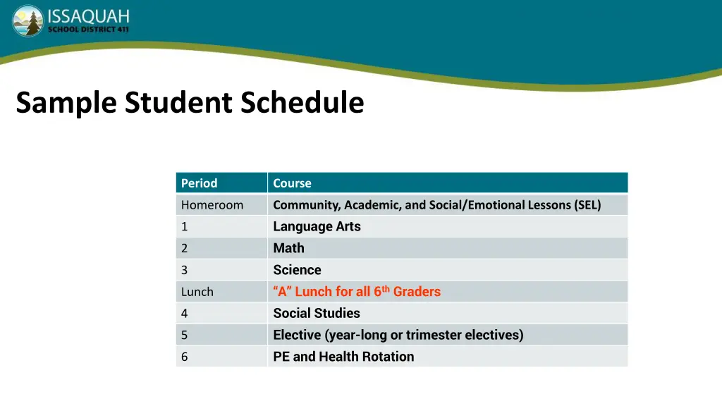 sample student schedule 1