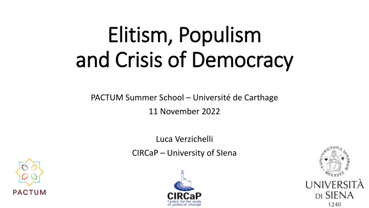 elitism elitism populism populism and and crisis