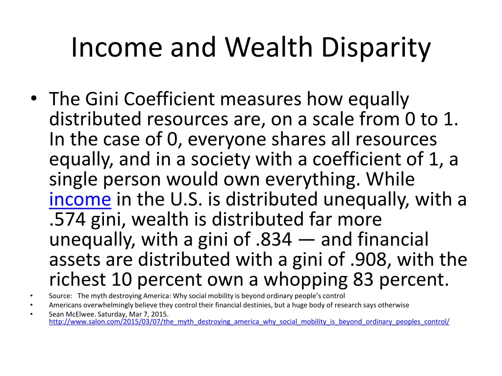 income and wealth disparity