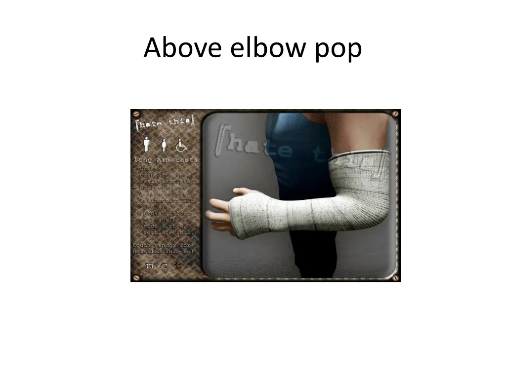 above elbow pop