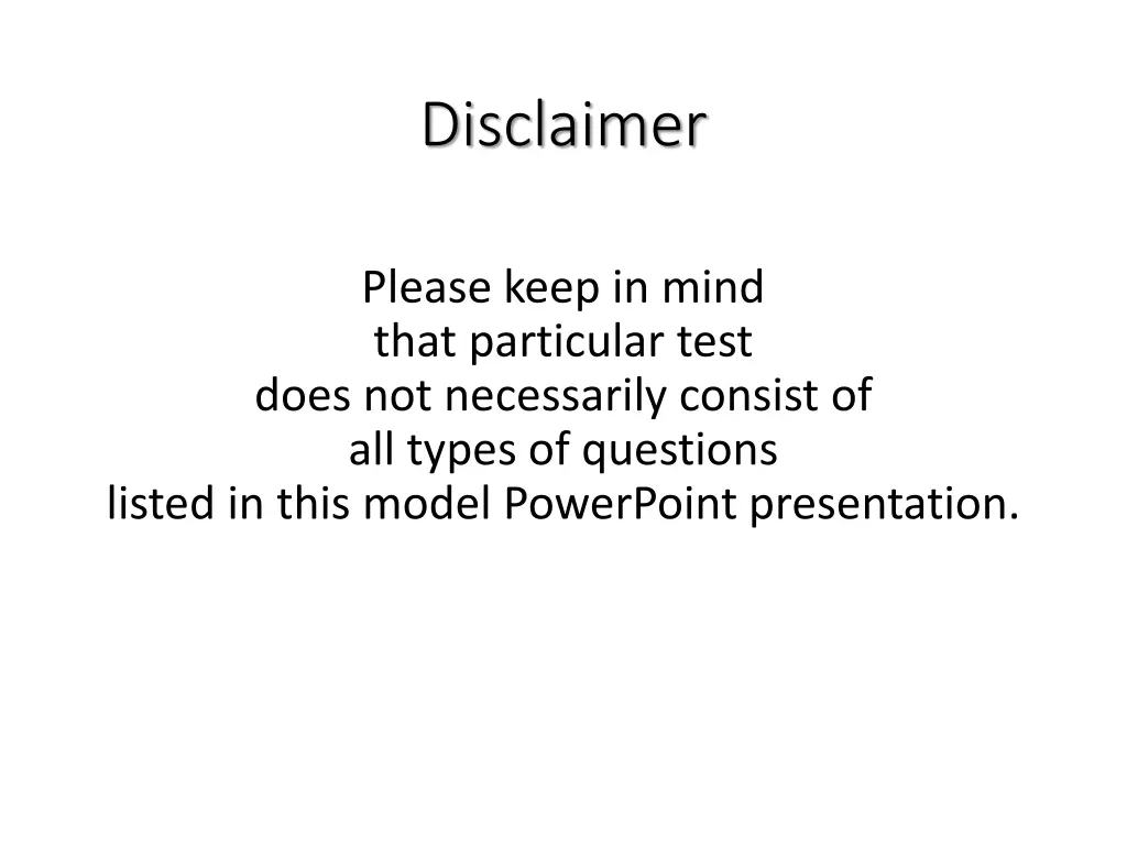 disclaimer