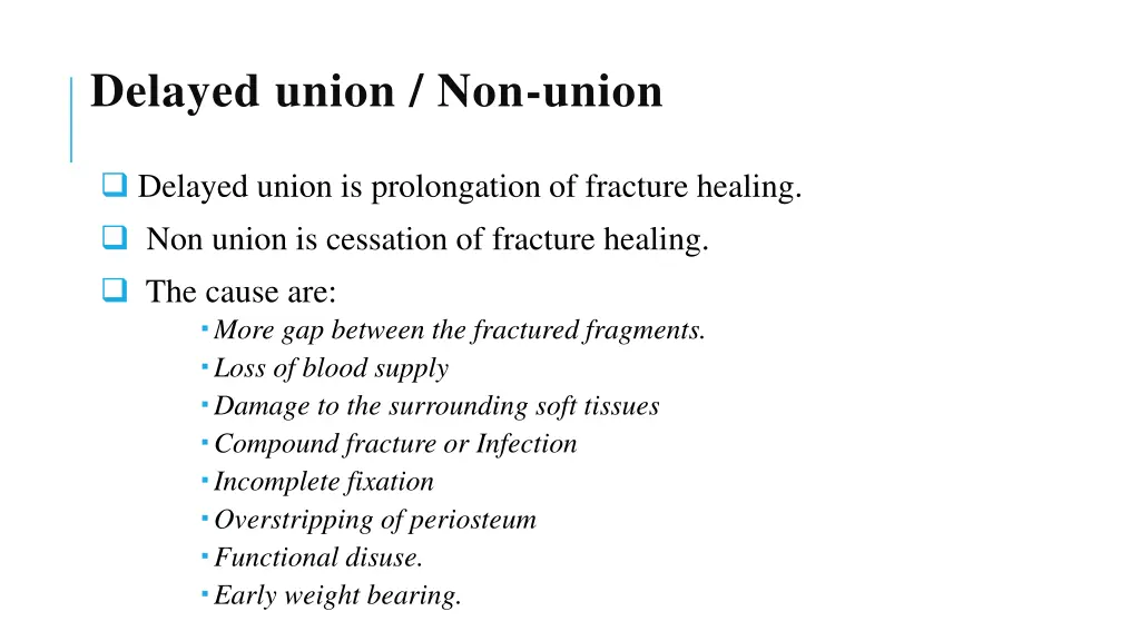 delayed union non union