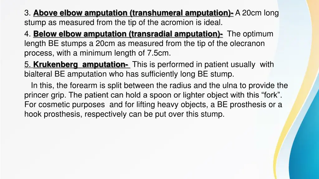 3 above elbow amputation transhumeral amputation