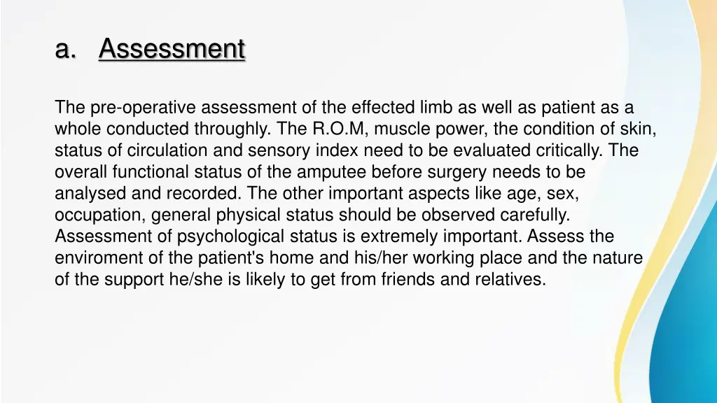 a assessment