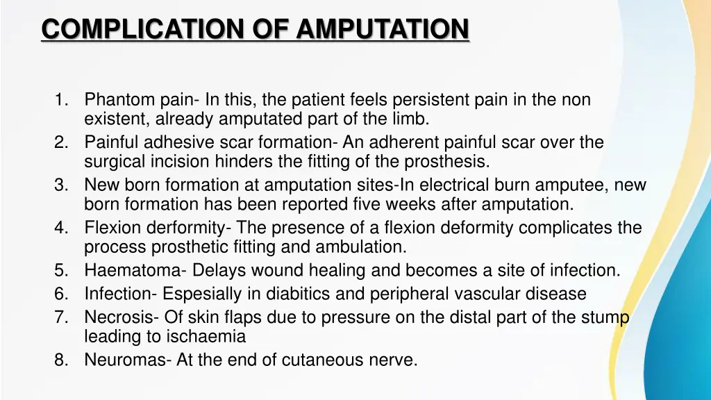 complication of amputation