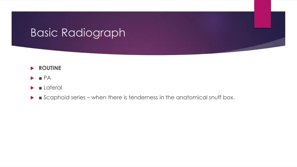 basic radiograph