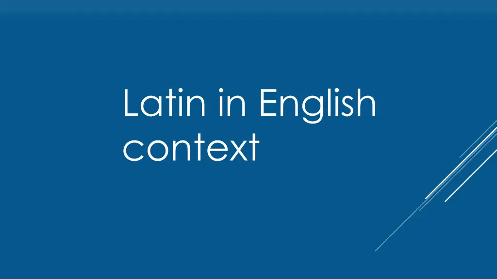 latin in english context