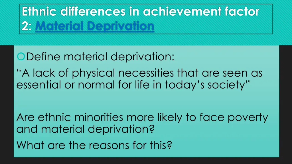 ethnic differences in achievement factor