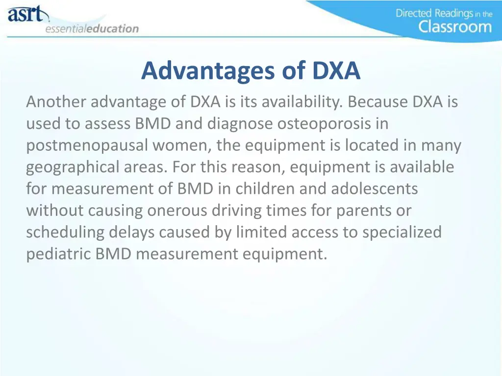 advantages of dxa 1