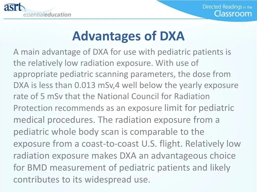 advantages of dxa