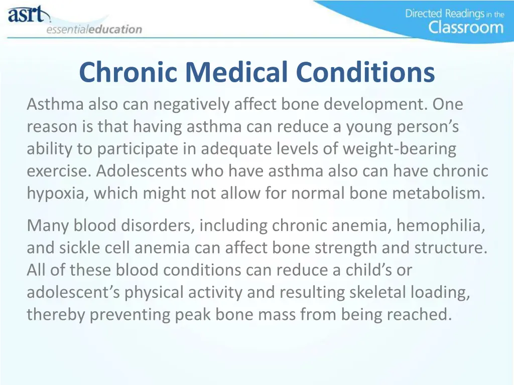 chronic medical conditions asthma also