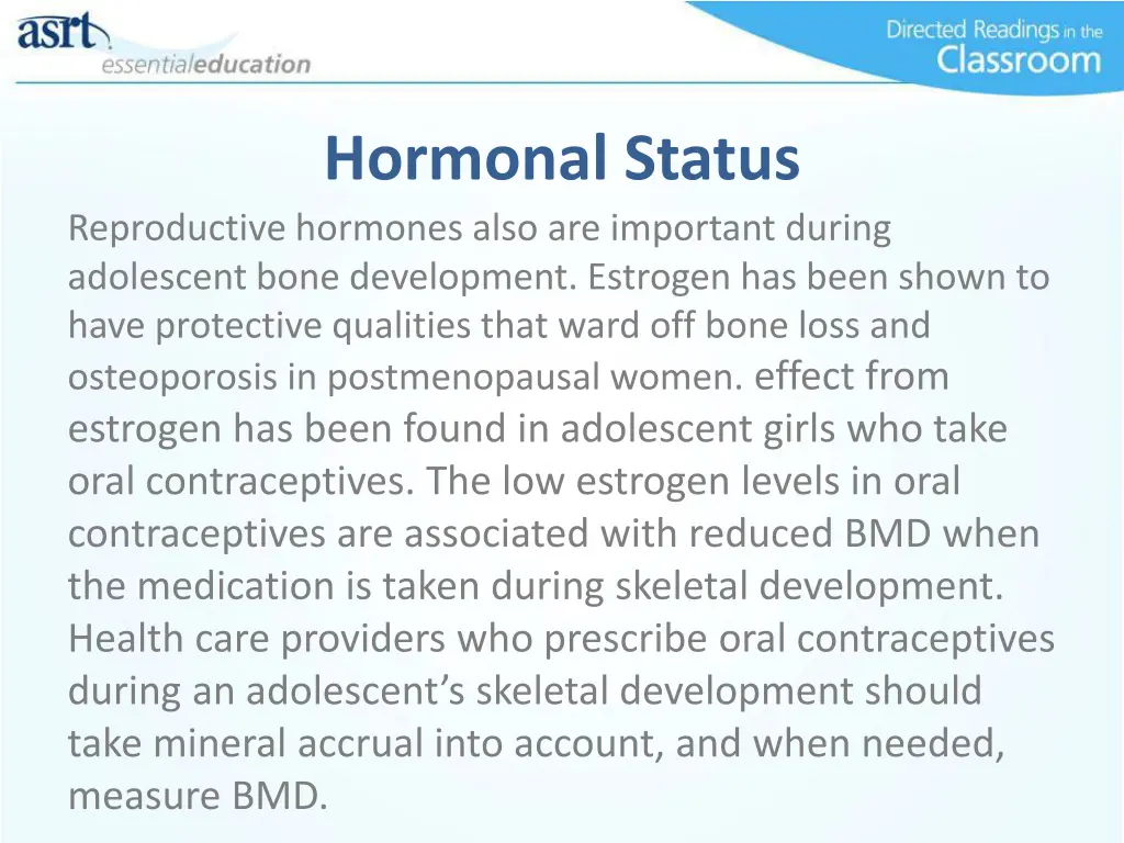 hormonal status 1