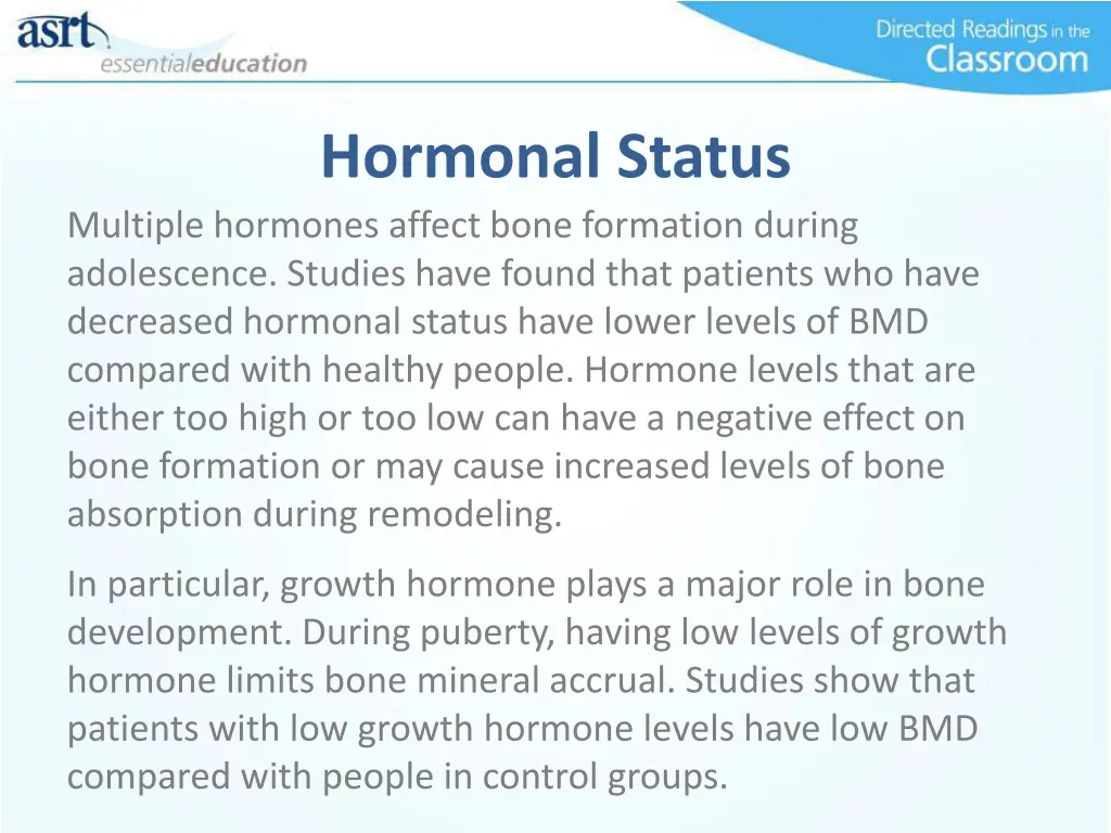 hormonal status