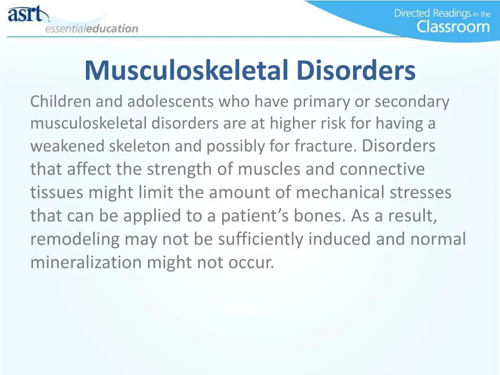 musculoskeletal disorders children