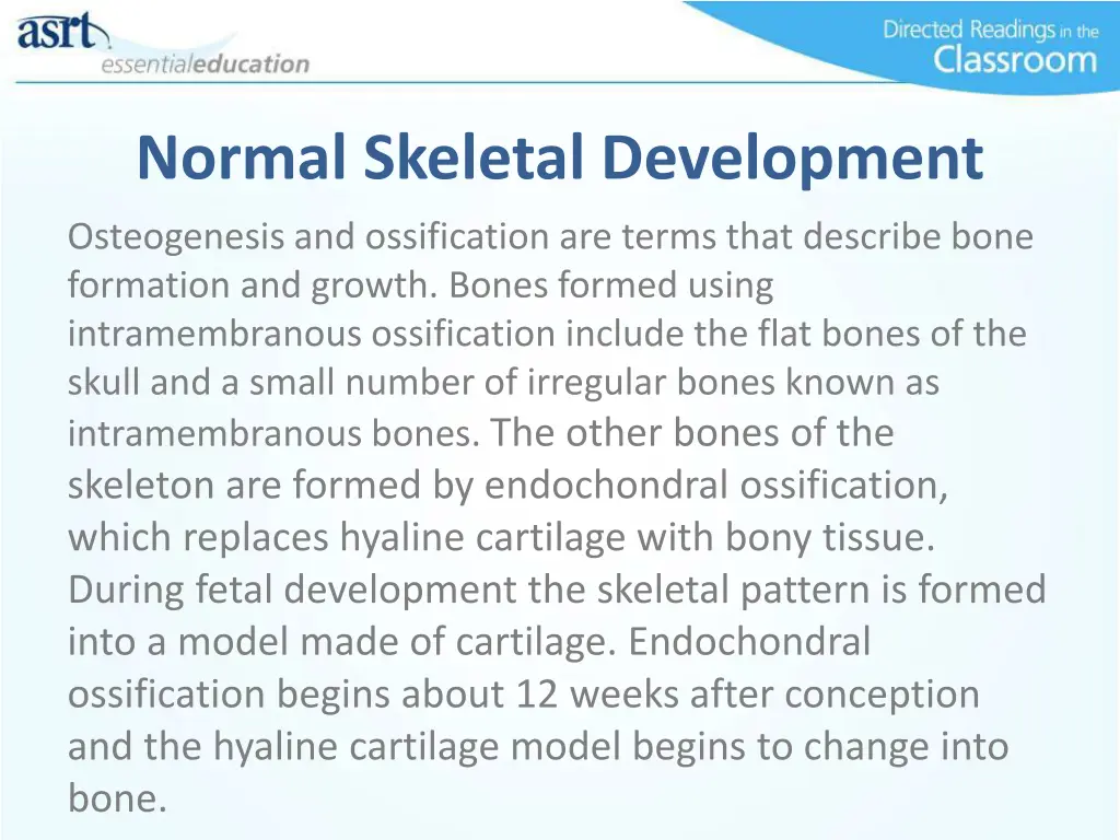 normal skeletal development