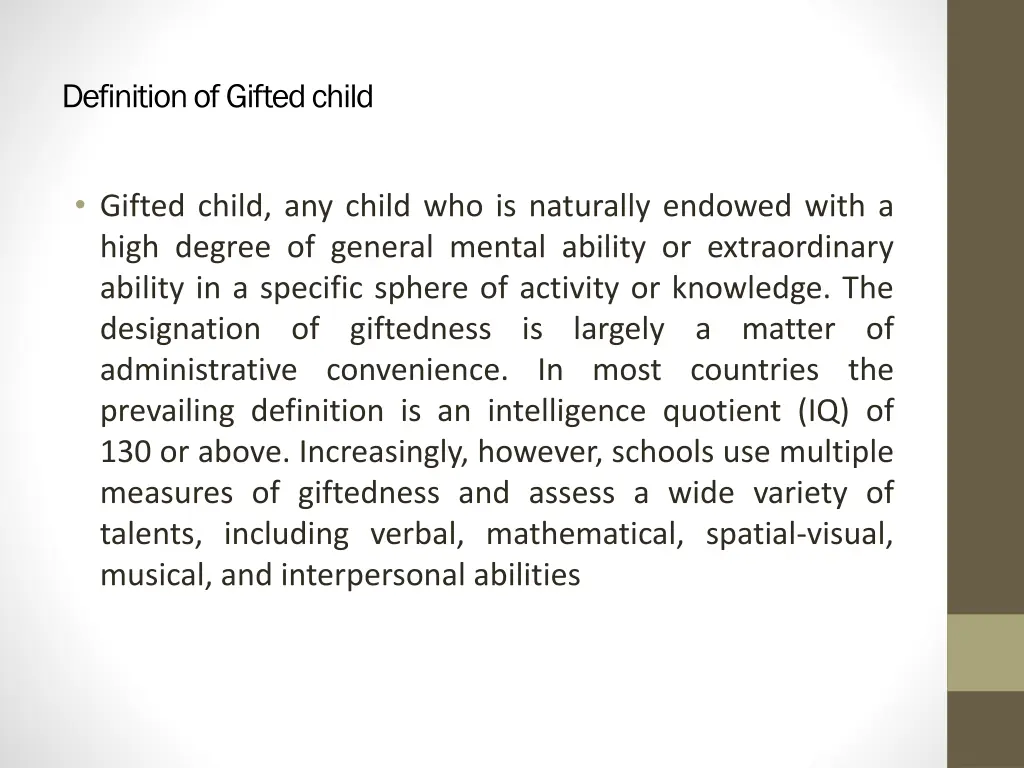 definition of gifted child