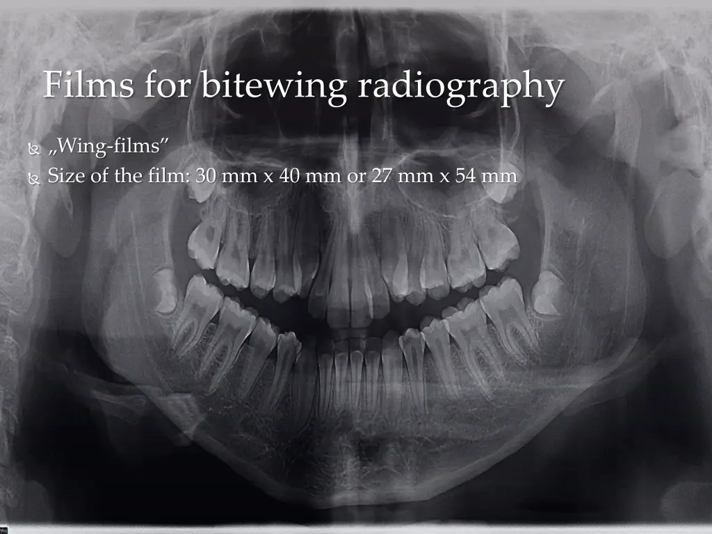 films for bitewing radiography