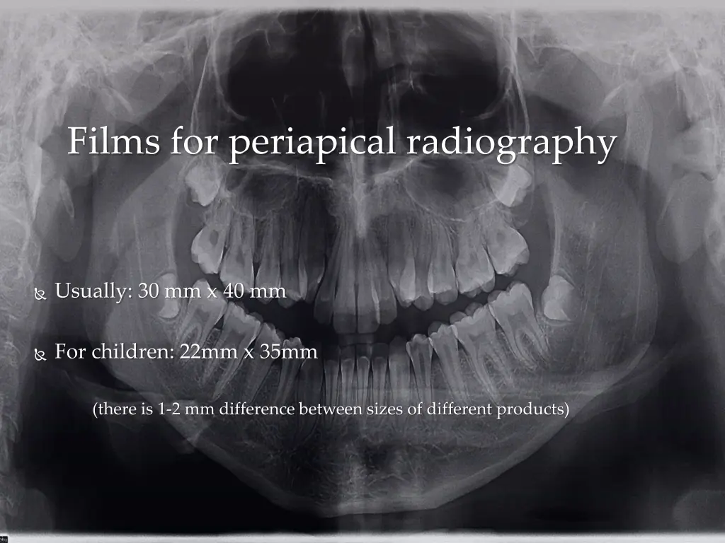 films for periapical radiography