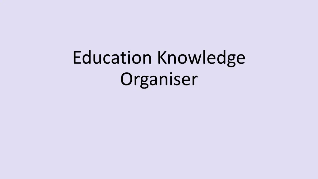 education knowledge organiser