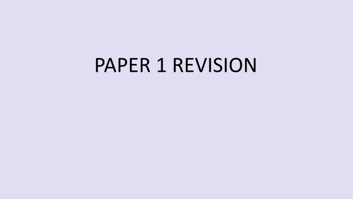 paper 1 revision