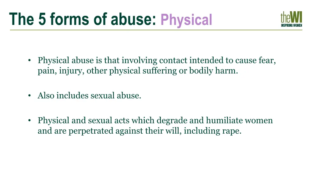 the 5 forms of abuse physical