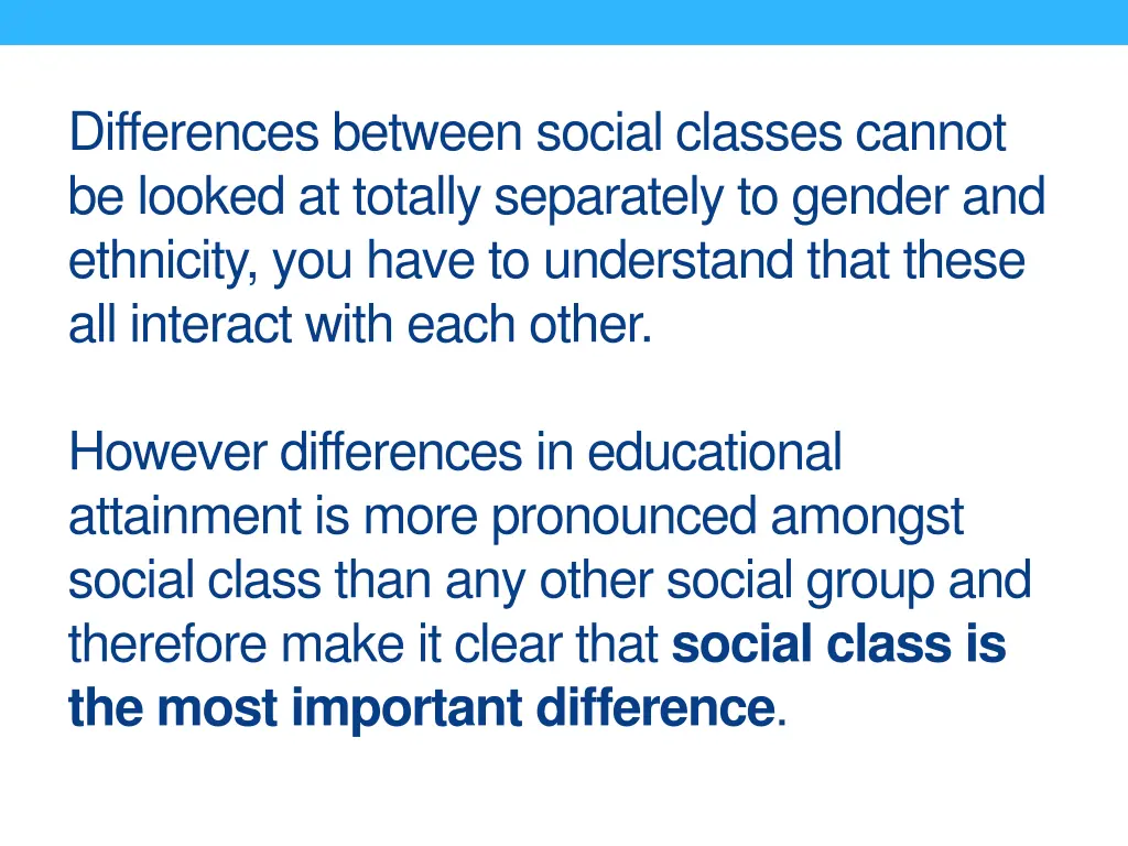 differences between social classes cannot