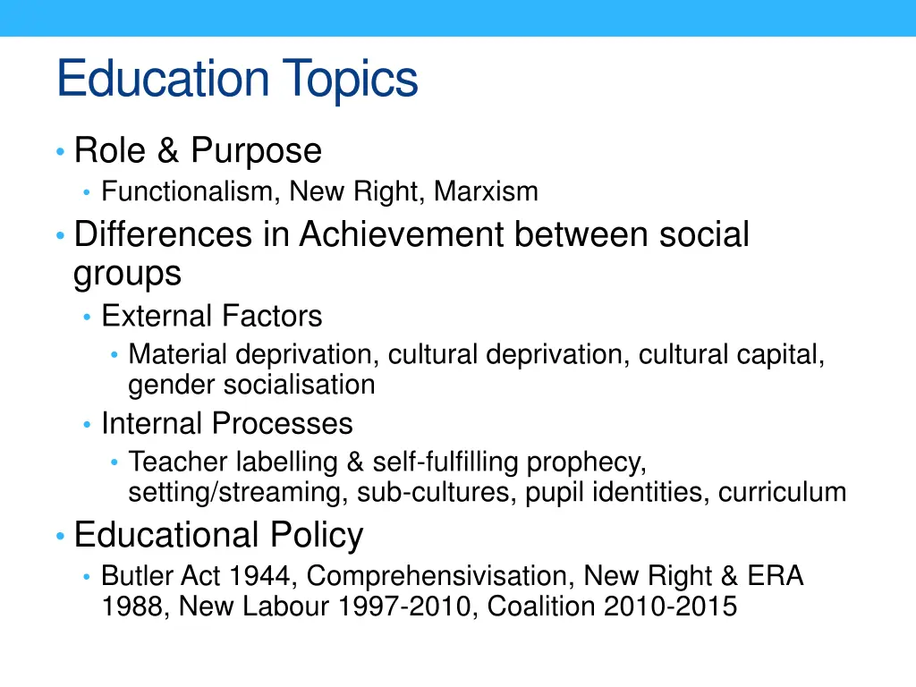 education topics