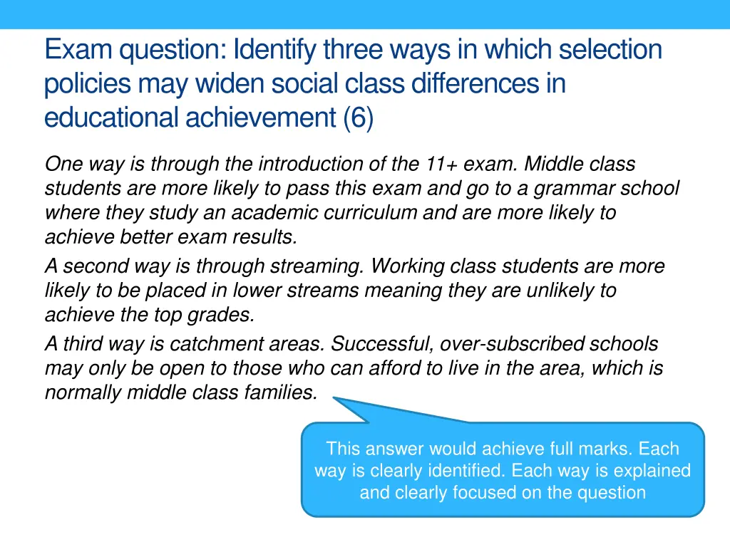 exam question identify three ways in which