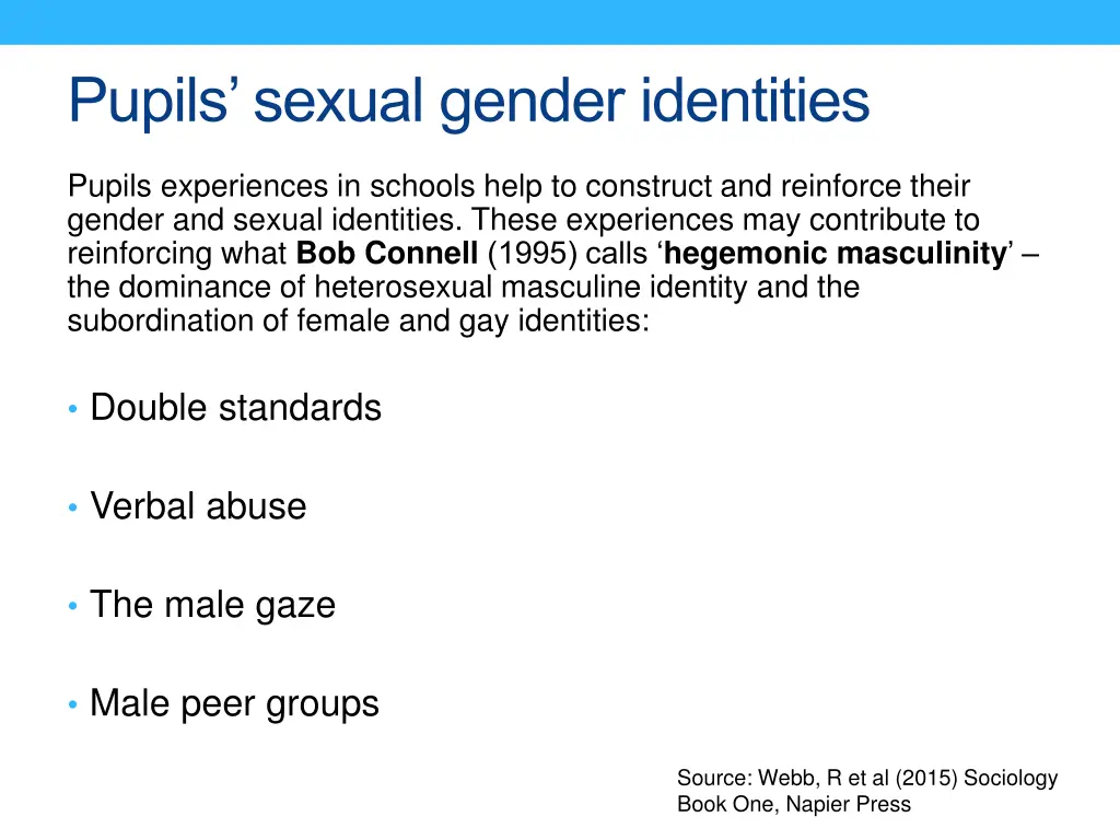 pupils sexual gender identities