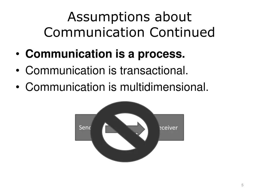 assumptions about communication continued